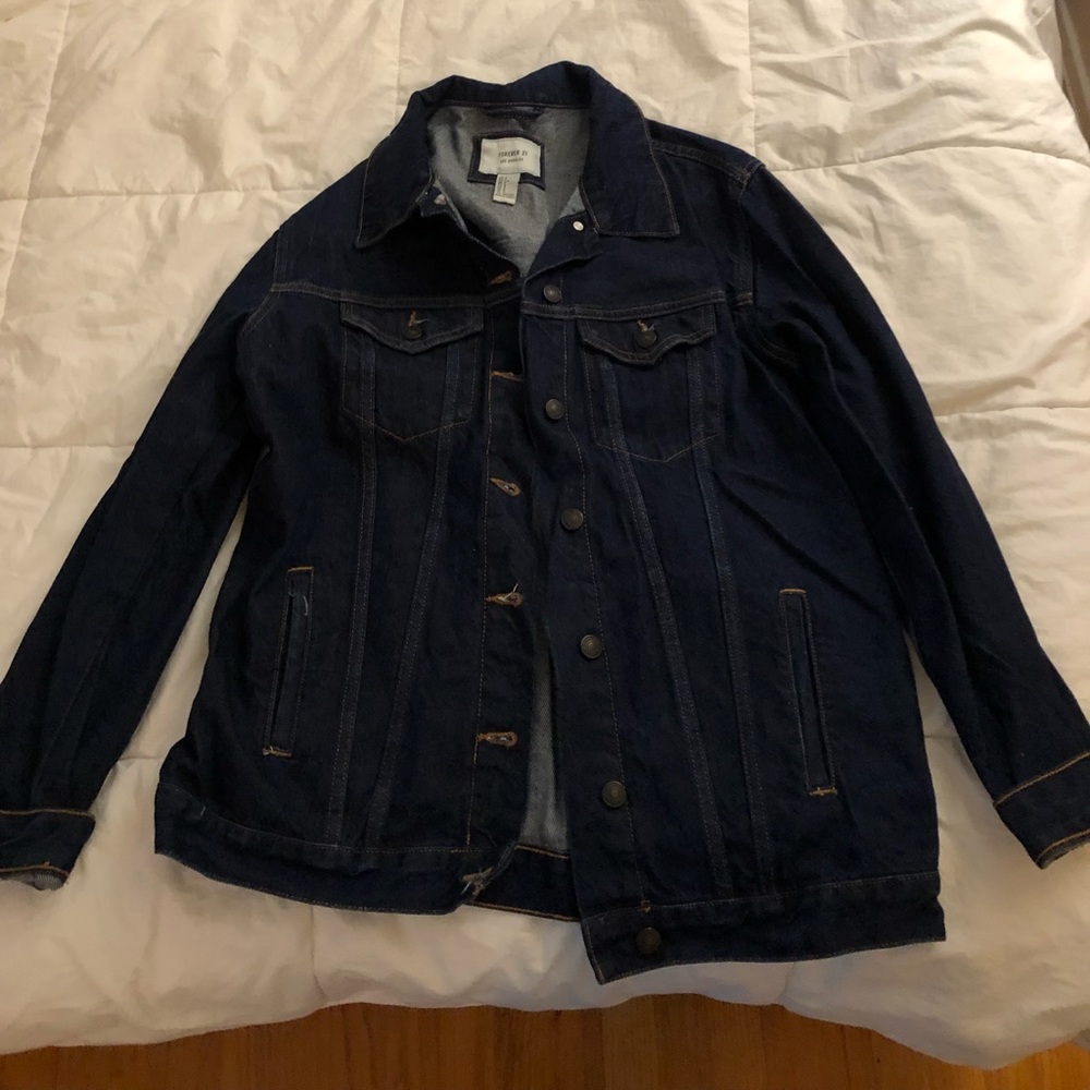 Dark Navy Jean Jacket Forever 21